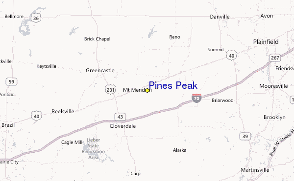 Pines Peak Location Map
