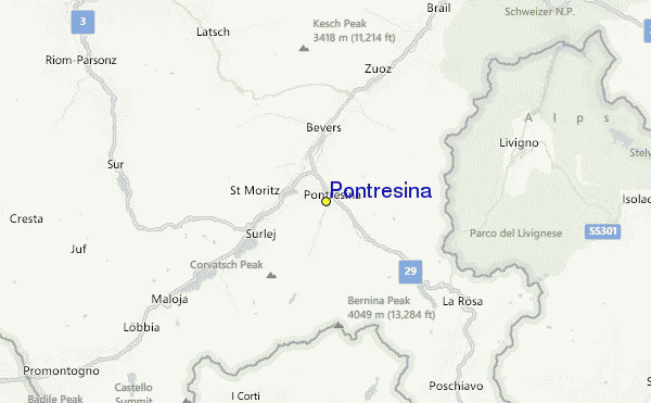 Pontresina Location Map