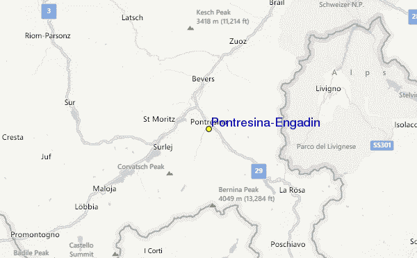 Pontresina/Engadin Location Map