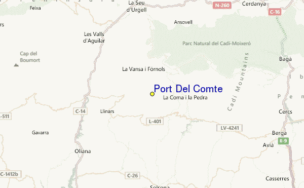 Port Del Comte Location Map