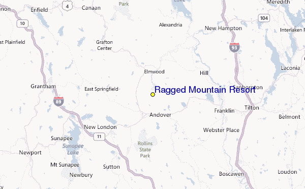 Ragged Mountain Resort Location Map