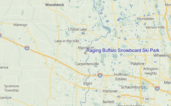 Raging Buffalo Snowboard Ski Park Location Map