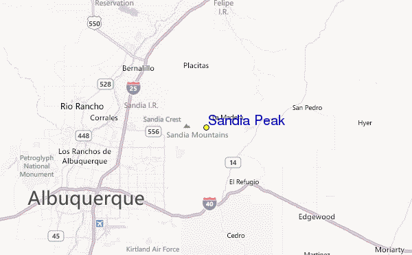 Sandia Peak Location Map