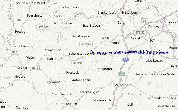 Schwarzenbach am Wald/Bergwiese Location Map