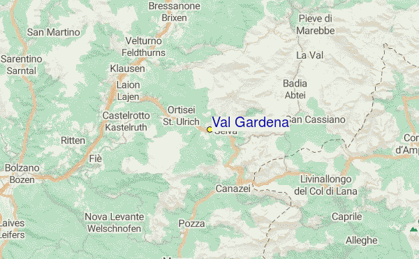 Val Gardena Location Map