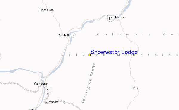 Snowwater Lodge Location Map
