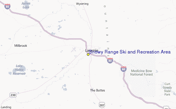 Snowy Range Ski and Recreation Area Location Map