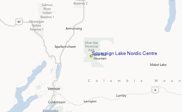 Sovereign Lake Nordic Centre Location Map