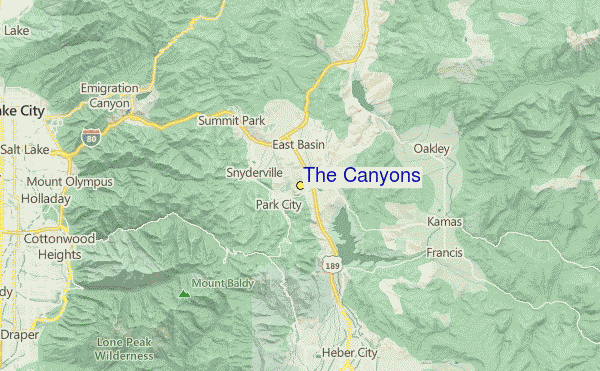 The Canyons Location Map