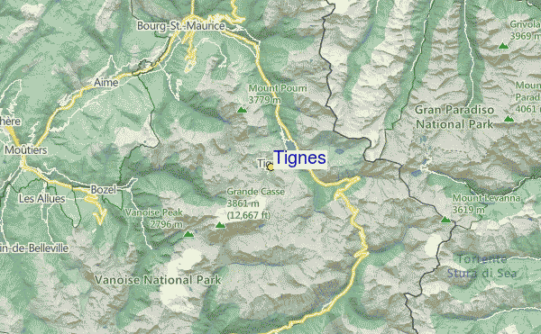 Tignes Location Map