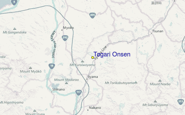 Togari Onsen Location Map