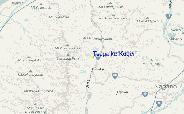 Tsugaike Kogen Location Map