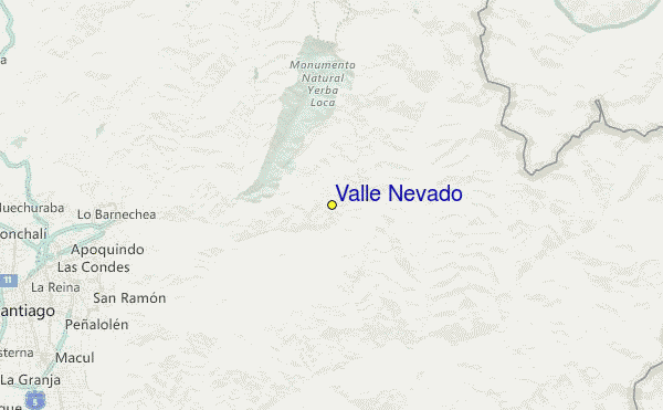 Valle Nevado Location Map