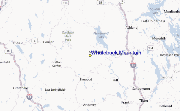 Whaleback Mountain Location Map
