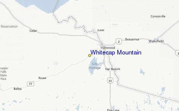 Whitecap Mountain Location Map