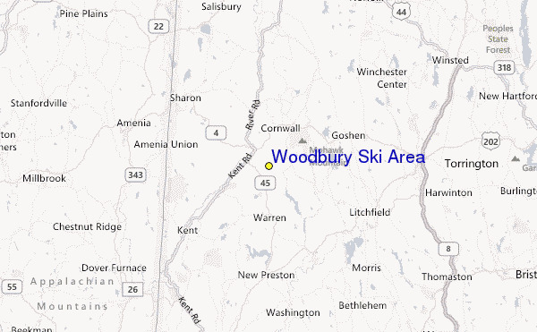 Woodbury Ski Area Location Map