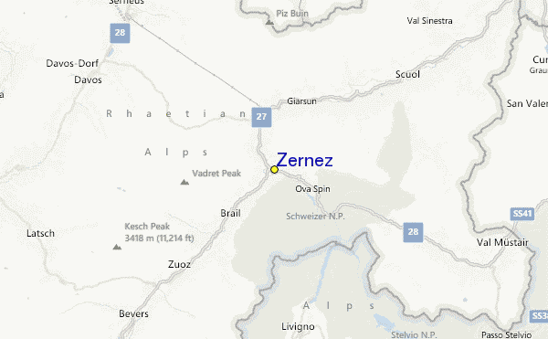 Zernez Location Map