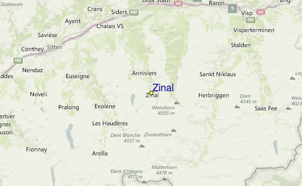 Zinal Location Map