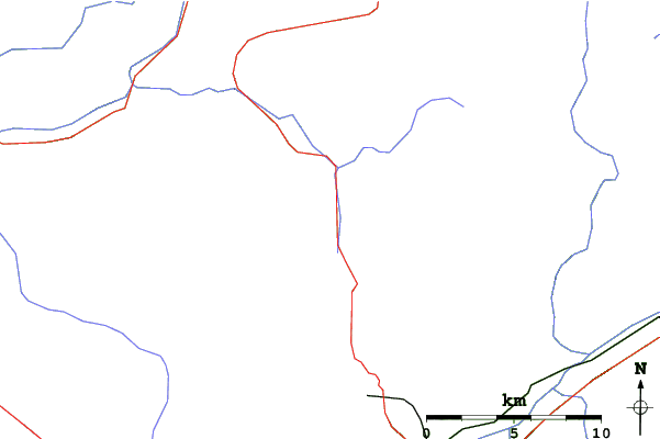 Roads and rivers close to Achenkirch am Achensee
