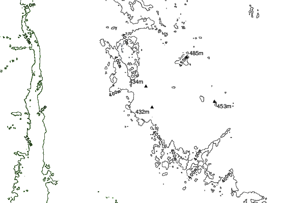 Andes Tower Hills Ski Area neighbourhood contours