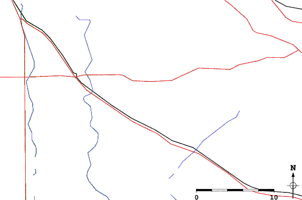 Roads and rivers close to Andes Tower Hills Ski Area