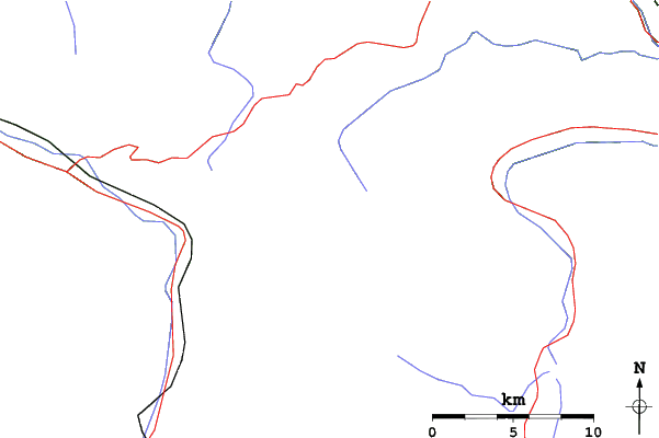 Roads and rivers close to Ascou Pailhères