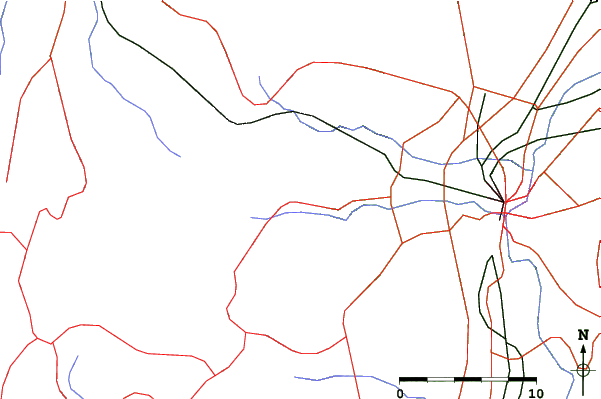 Roads and rivers close to Azuma