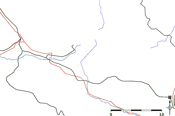 Roads and rivers close to Bad Sachsa/Ravensberg