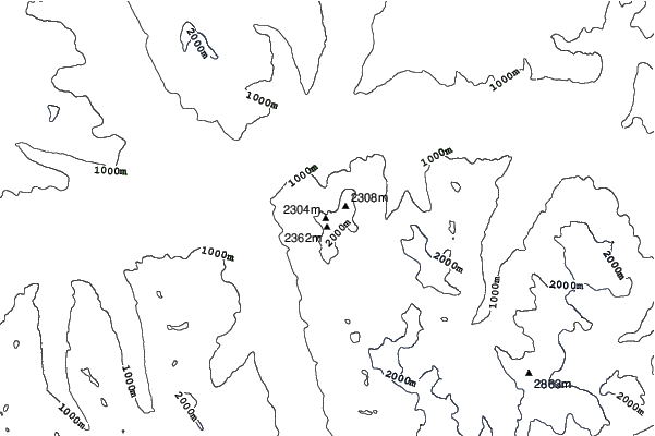 Bella Coola Heli Sports - Eagle Lodge neighbourhood contours
