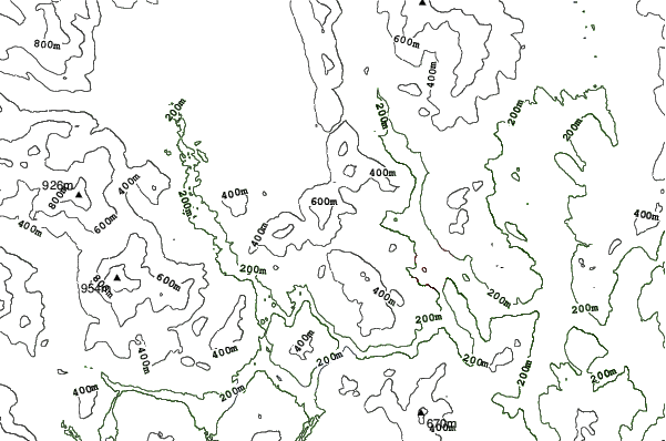 Black Mountain of Maine neighbourhood contours