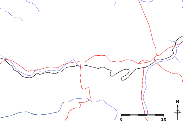 Roads and rivers close to Boreal Mountain