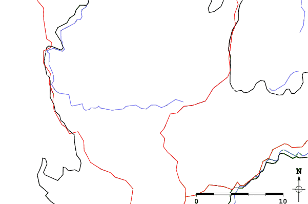 Roads and rivers close to Boží Dar - Neklid