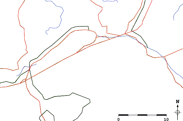 Roads and rivers close to Brienz - Axalp