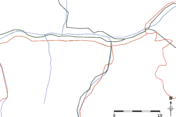 Roads and rivers close to Bürchen - Törbel