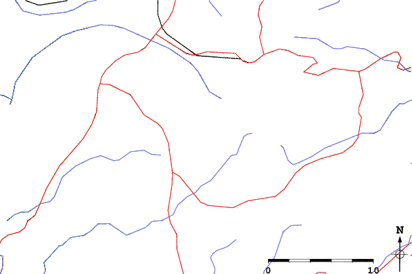 Roads and rivers close to Chastreix-Sancy