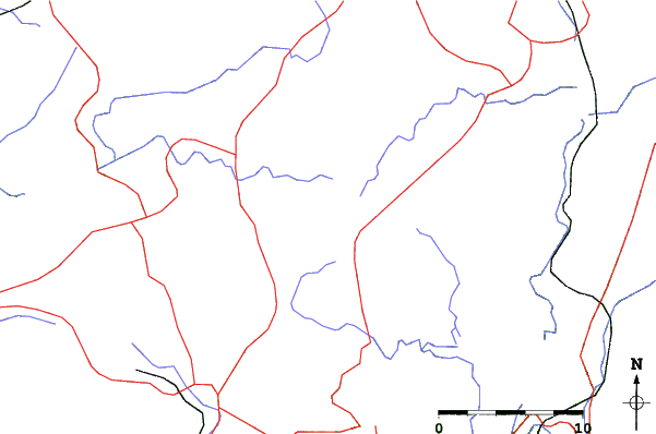 Roads and rivers close to Chausuyama Kogen