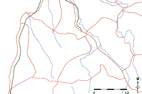 Roads and rivers close to Chokai-Kogen Yashima