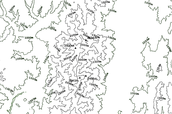 Chuo Alps Senjojiki neighbourhood contours