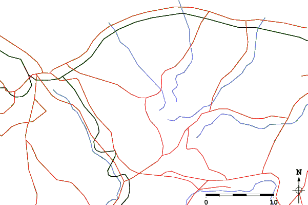 Roads and rivers close to Daisen Nakanohara