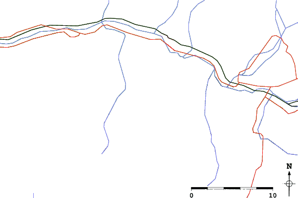 Roads and rivers close to Demänovská Dolina -Jasná