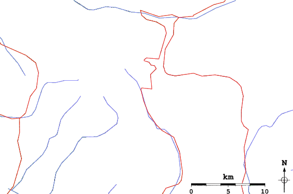 Roads and rivers close to Val d’Allos – La Foux (Espace Lumière)