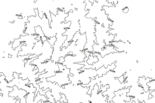 Hachi Kita Kogen neighbourhood contours