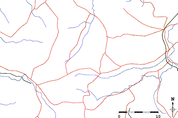 Roads and rivers close to Hachi Kita Kogen