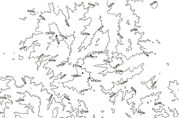 Hachi Kōgen neighbourhood contours