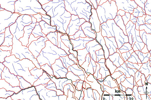 Roads and rivers close to Hafjell