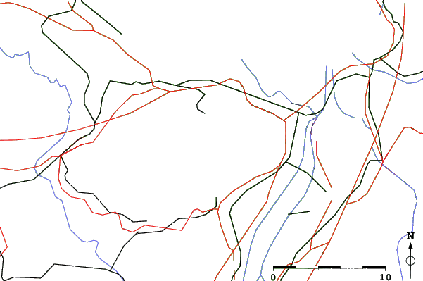 Roads and rivers close to Heiden - Grub - Oberegg Appenzellerland