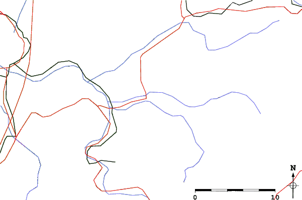 Roads and rivers close to Hittisau/Hausberg