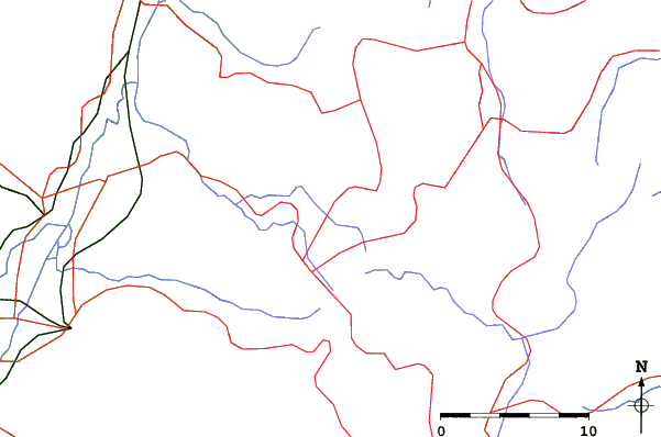 Roads and rivers close to Hoppo Bunadaira