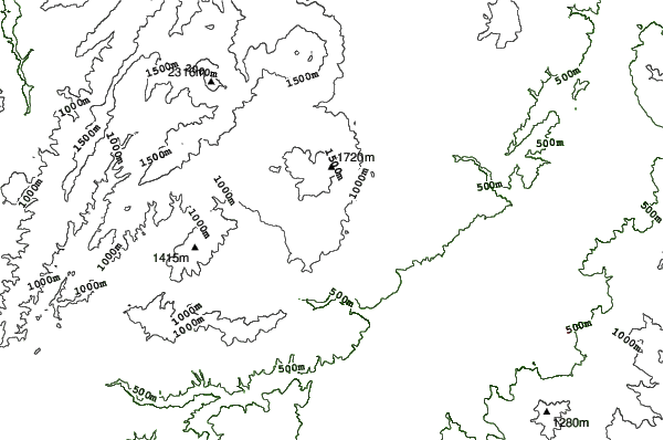 Iizuna Kogen neighbourhood contours