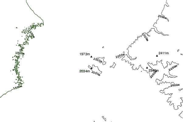 Kelly Canyon Ski Area neighbourhood contours